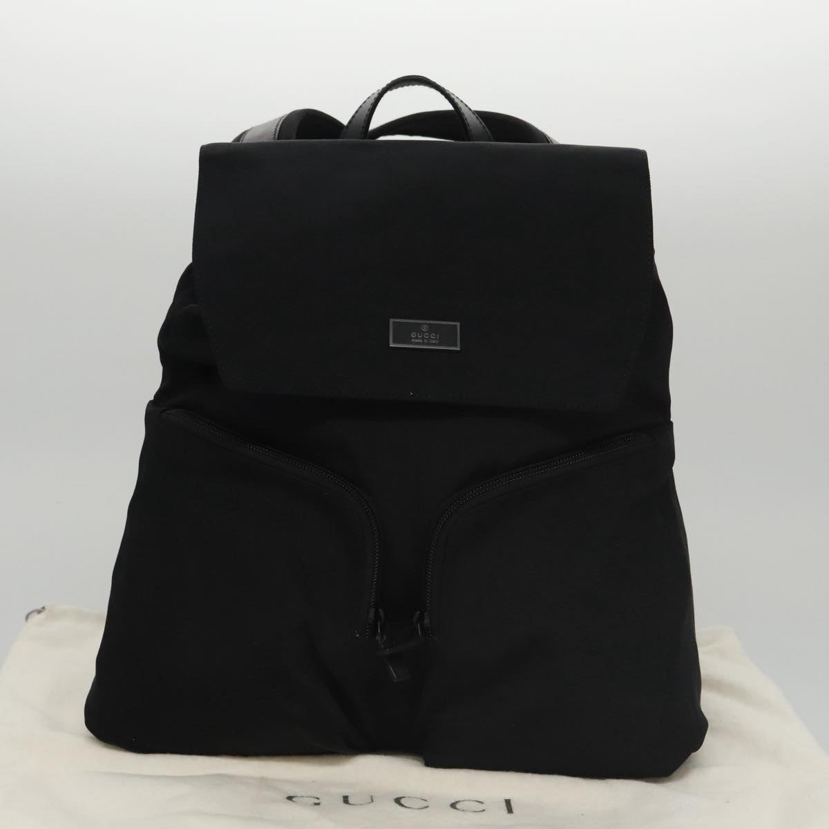 GUCCI Backpack Nylon Black 003 0238 Auth am7405