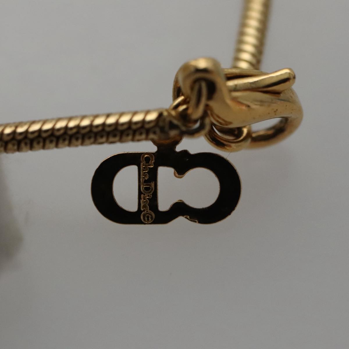 Christian Dior Necklace metal Gold Auth am7410