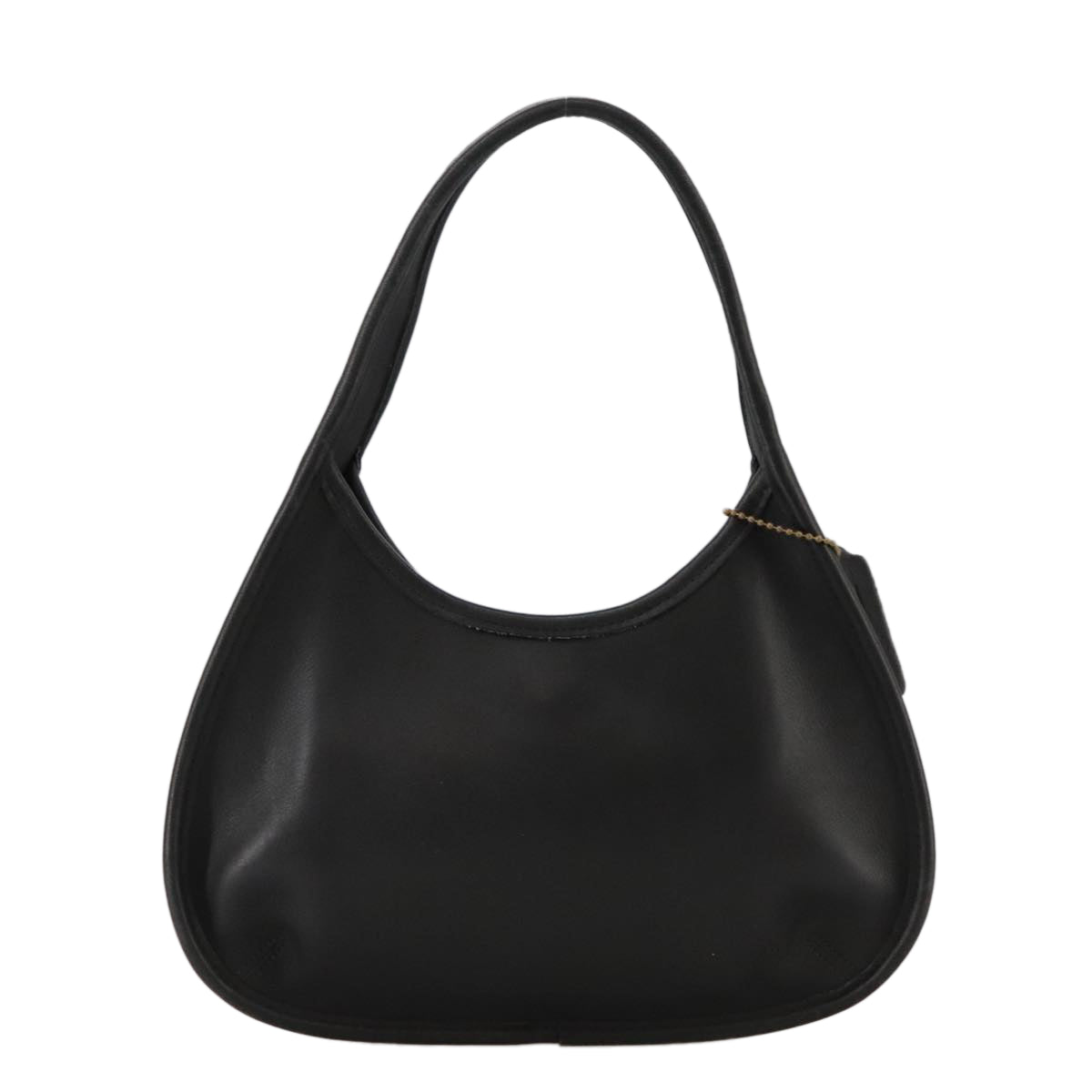 Coach Hand Bag Leather Black Gold Auth am7459