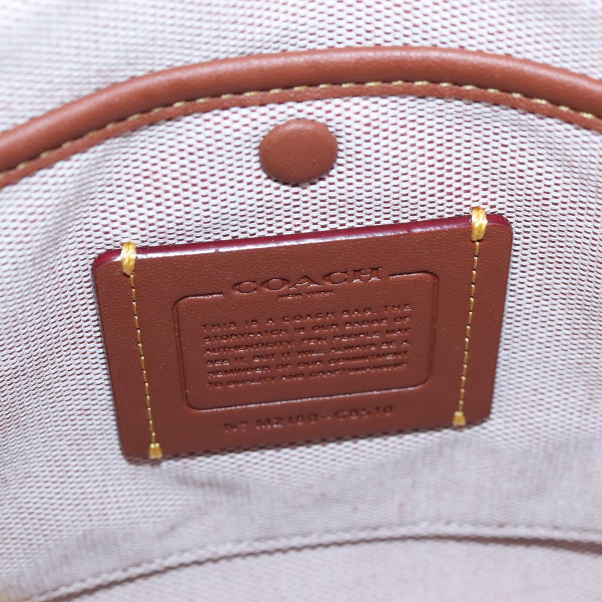 Coach Rogue 25 Hand Bag Leather 2way Pink Gold Auth am7461V