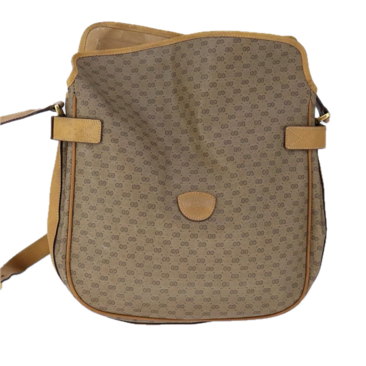 GUCCI Micro GG Supreme Shoulder Bag PVC Beige Gold Auth am7493
