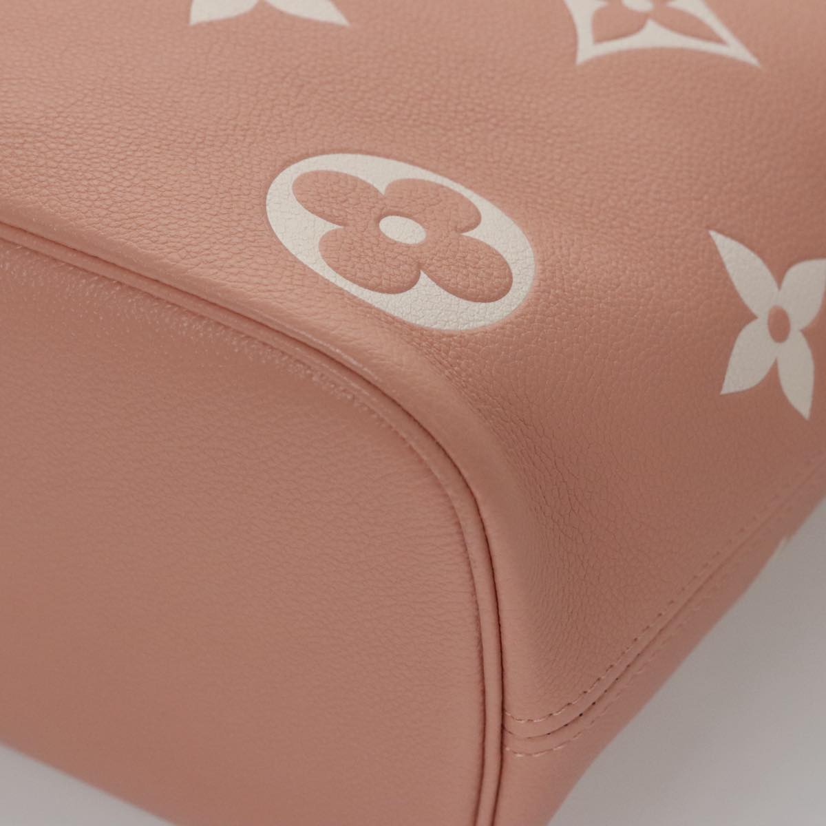 LOUIS VUITTON Monogram Empreinte Giant Neverfull MM Bag Pink M46329 Auth am7504A