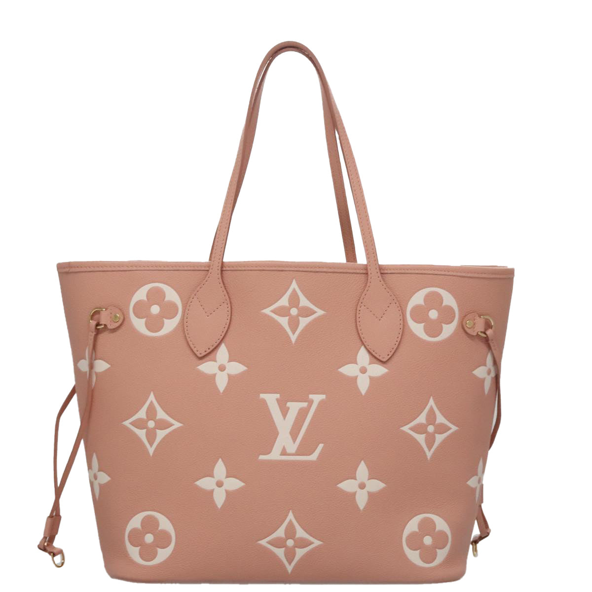 LOUIS VUITTON Monogram Empreinte Giant Neverfull MM Bag Pink M46329 Auth am7504A