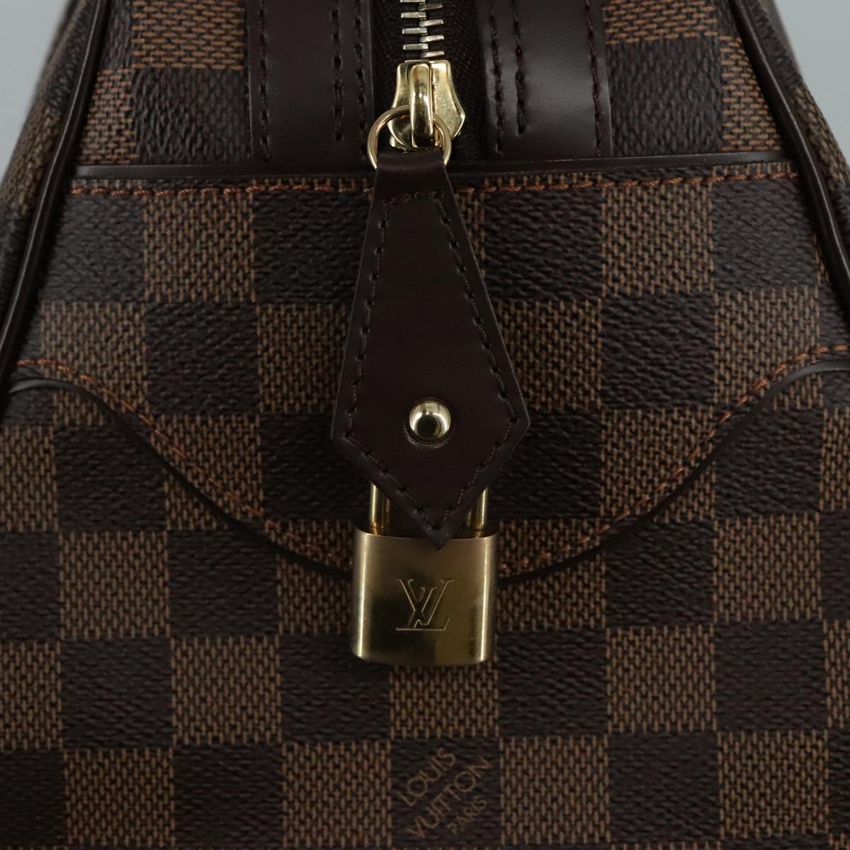 LOUIS VUITTON Damier Ebene Duomo Hand Bag N60008 LV Auth am7518V