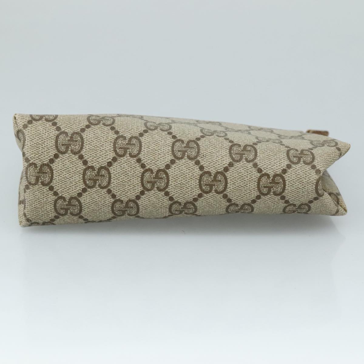 GUCCI GG Supreme Pouch PVC Leather Beige 64 01 020 Auth am7520