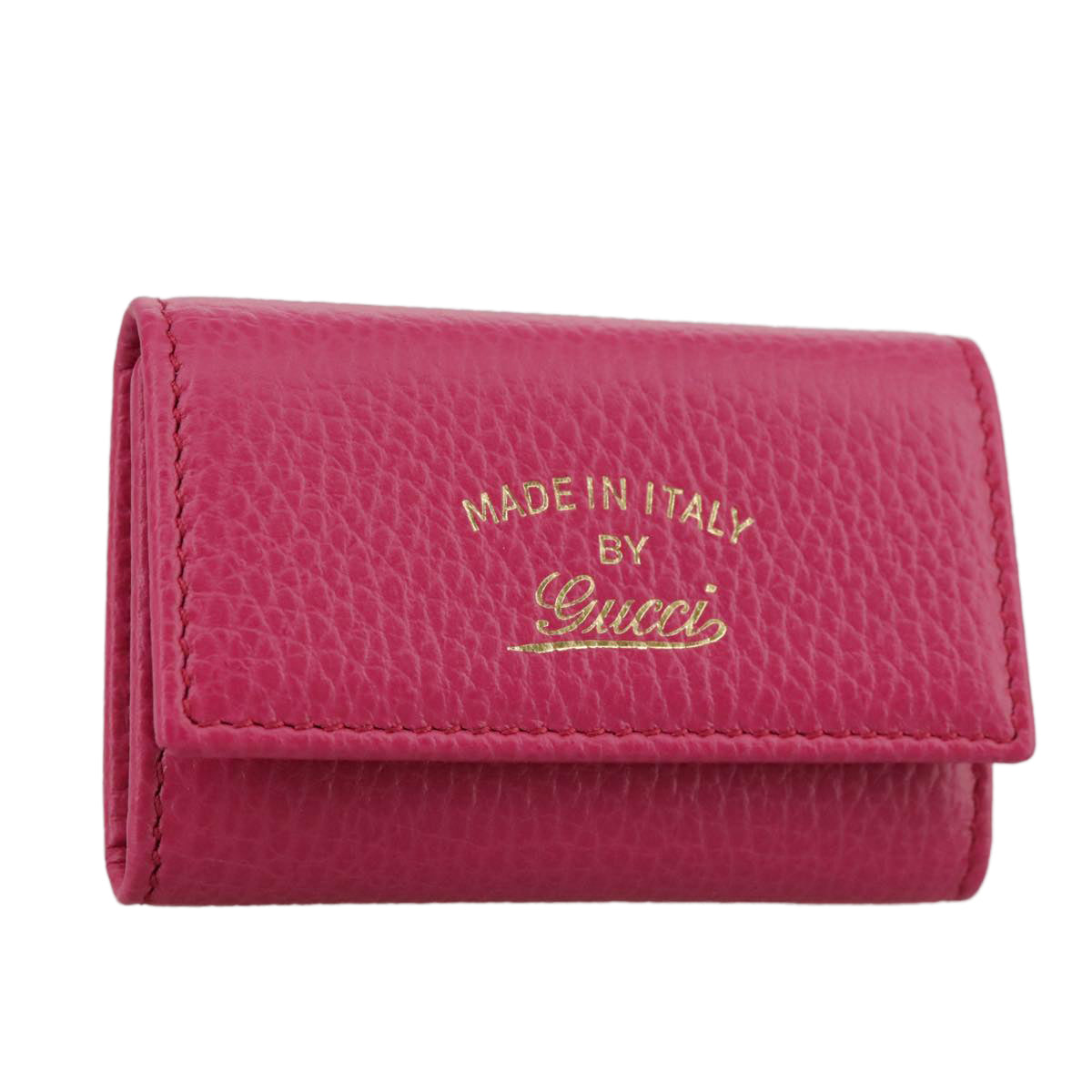 GUCCI Swing Key Case Leather Pink 354499 Auth am7524