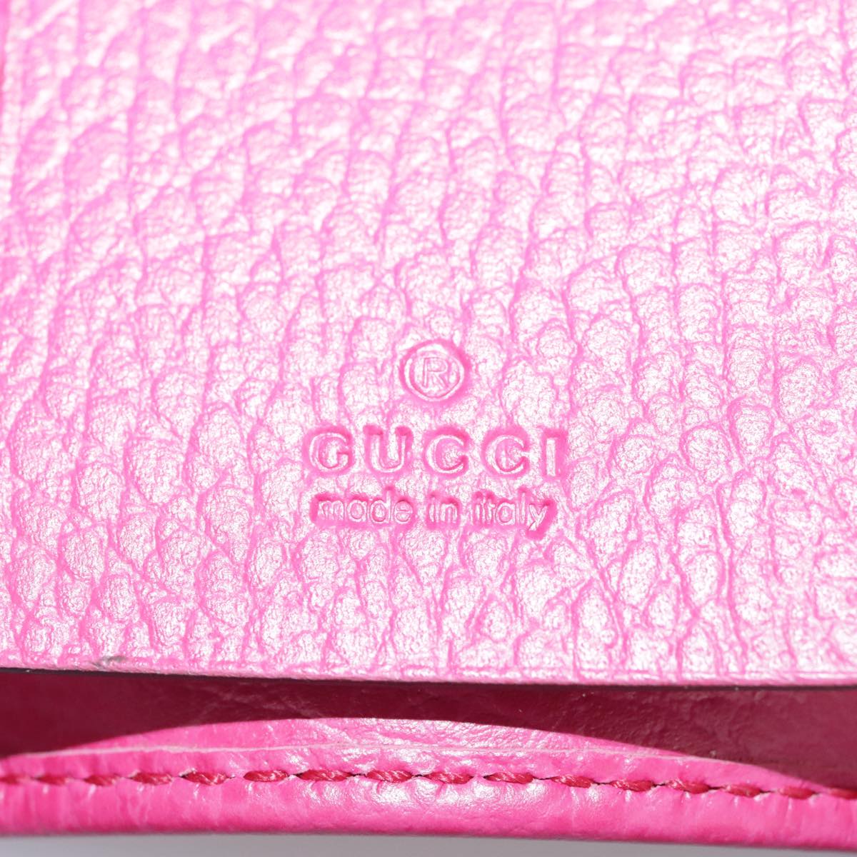 GUCCI Swing Key Case Leather Pink 354499 Auth am7524
