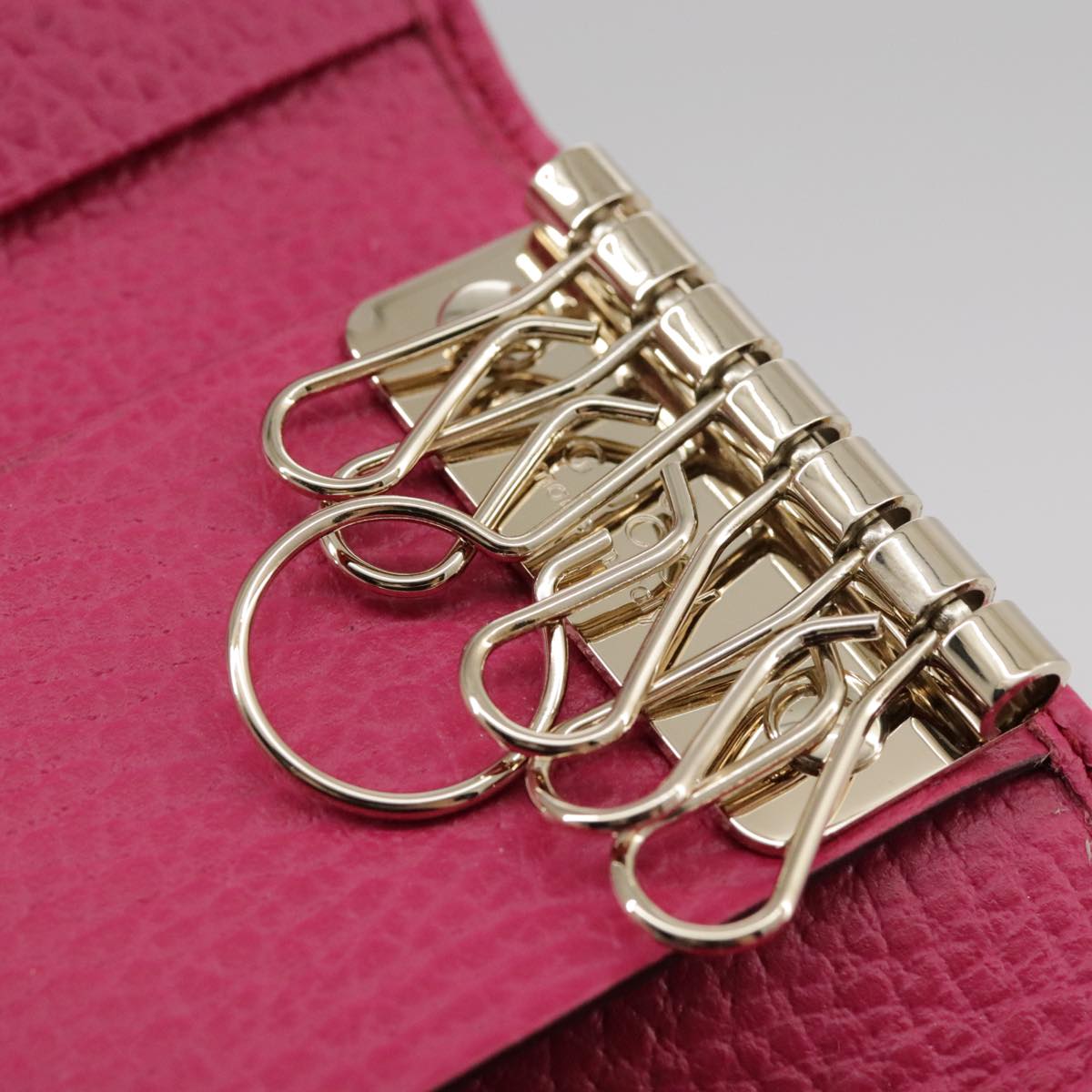 GUCCI Swing Key Case Leather Pink 354499 Auth am7524