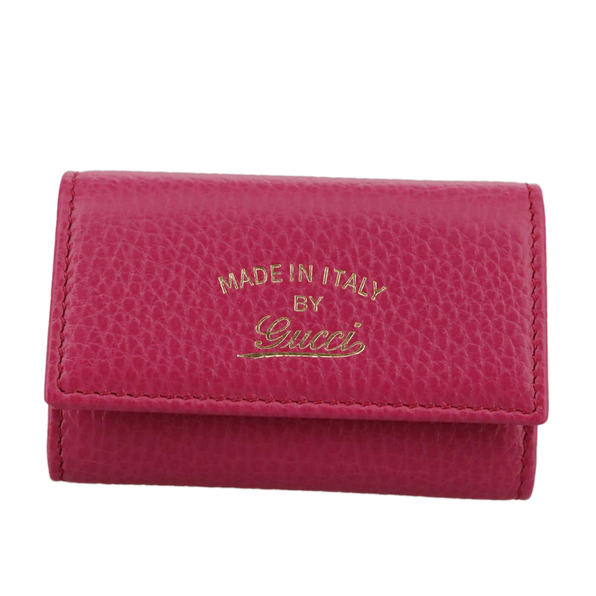 GUCCI Swing Key Case Leather Pink 354499 Auth am7524