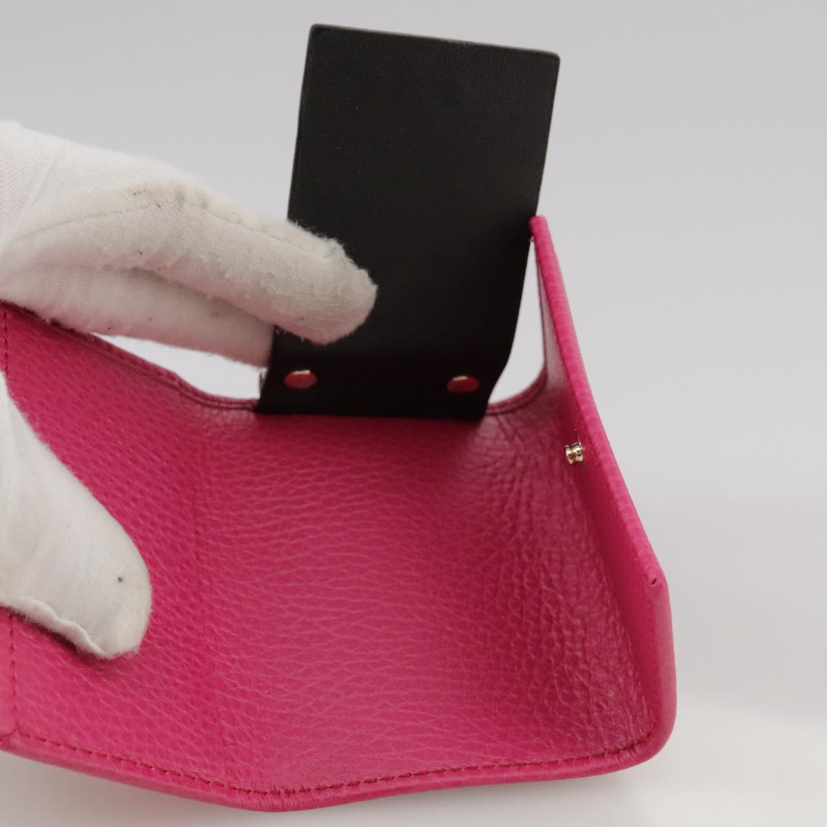 GUCCI Swing Key Case Leather Pink 354499 Auth am7524