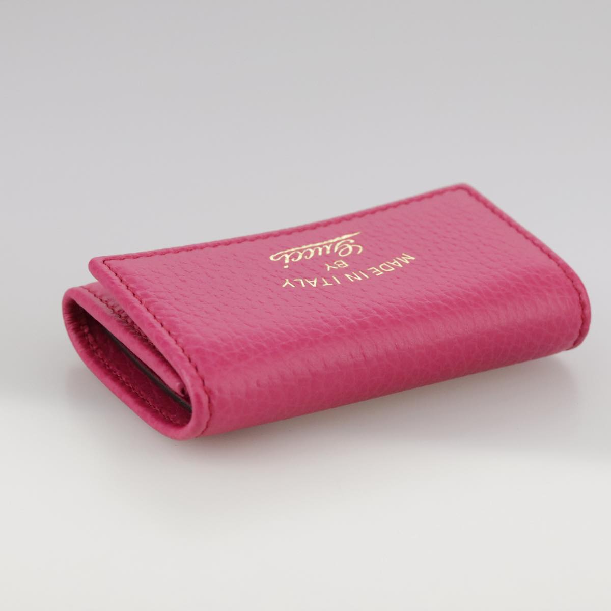 GUCCI Swing Key Case Leather Pink 354499 Auth am7524