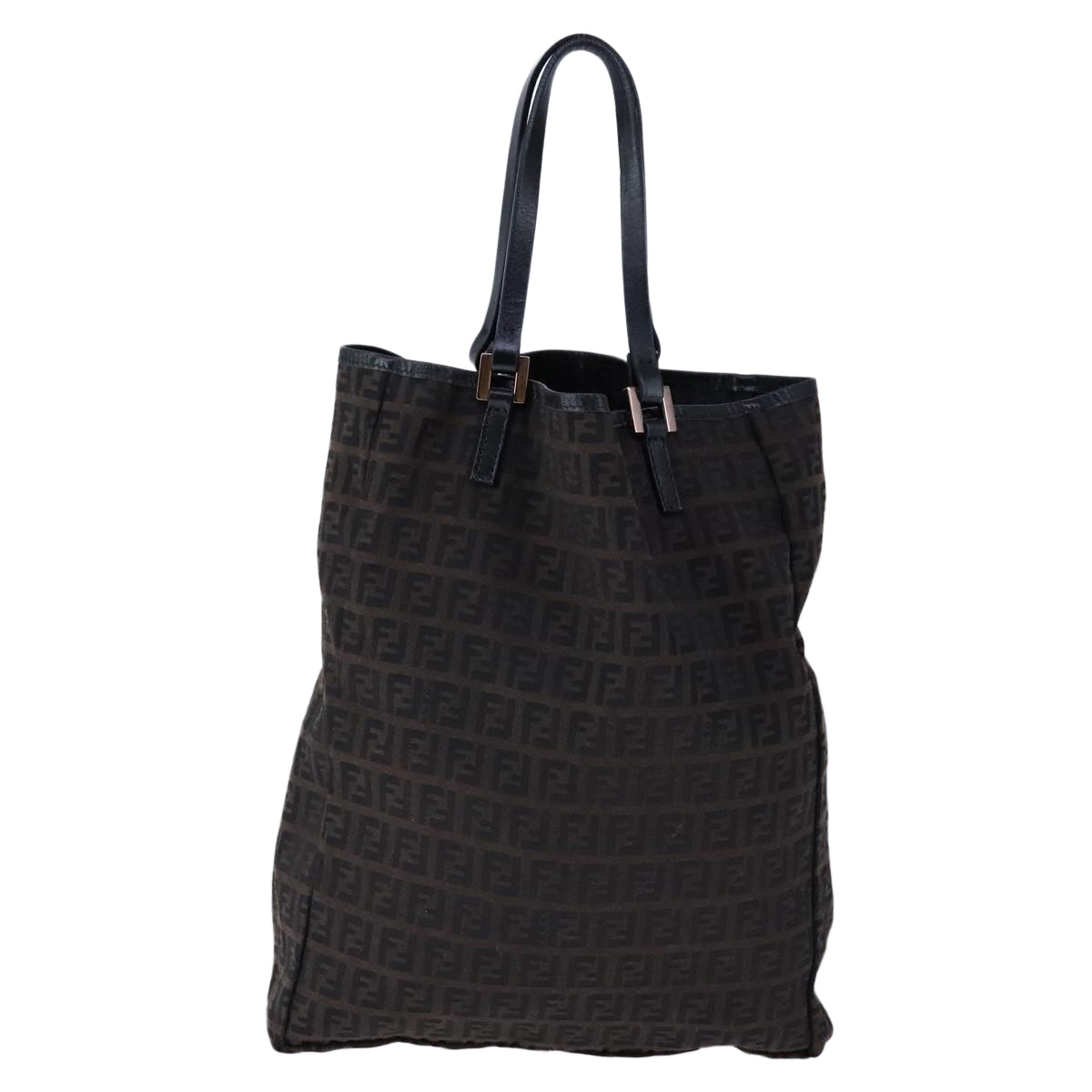 FENDI Zucchino Canvas Tote Bag Brown Auth am7529