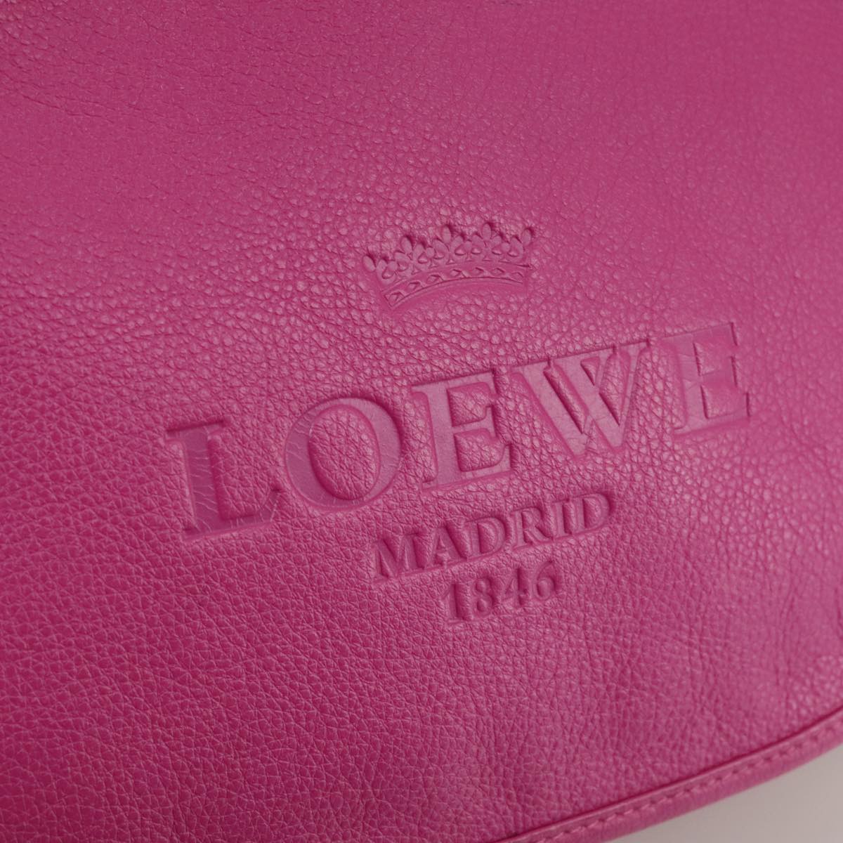 LOEWE Shoulder Bag Leather Pink Auth am7531
