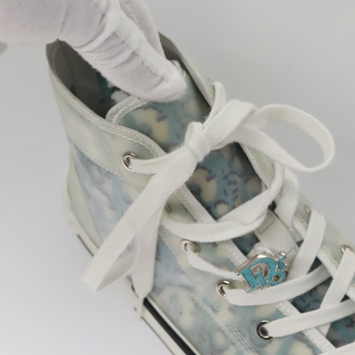 Christian Dior Trotter Canvas Sneakers 41 Blue Auth am7535