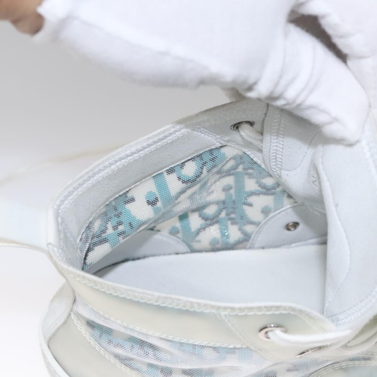 Christian Dior Trotter Canvas Sneakers 41 Blue Auth am7535