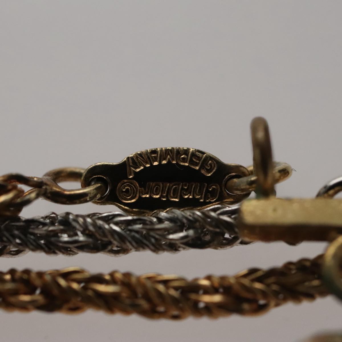 Christian Dior Twist Triple Necklace metal Gold Auth am7605