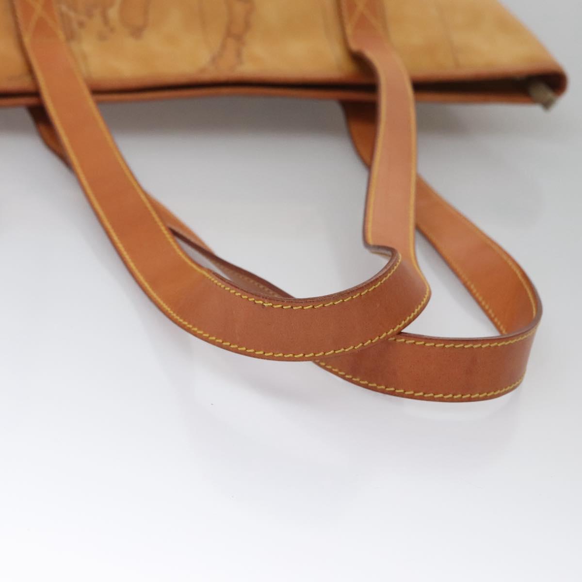 PRIMA CLASSE Hand Bag Leather PVC Beige Brown gold Auth am7609