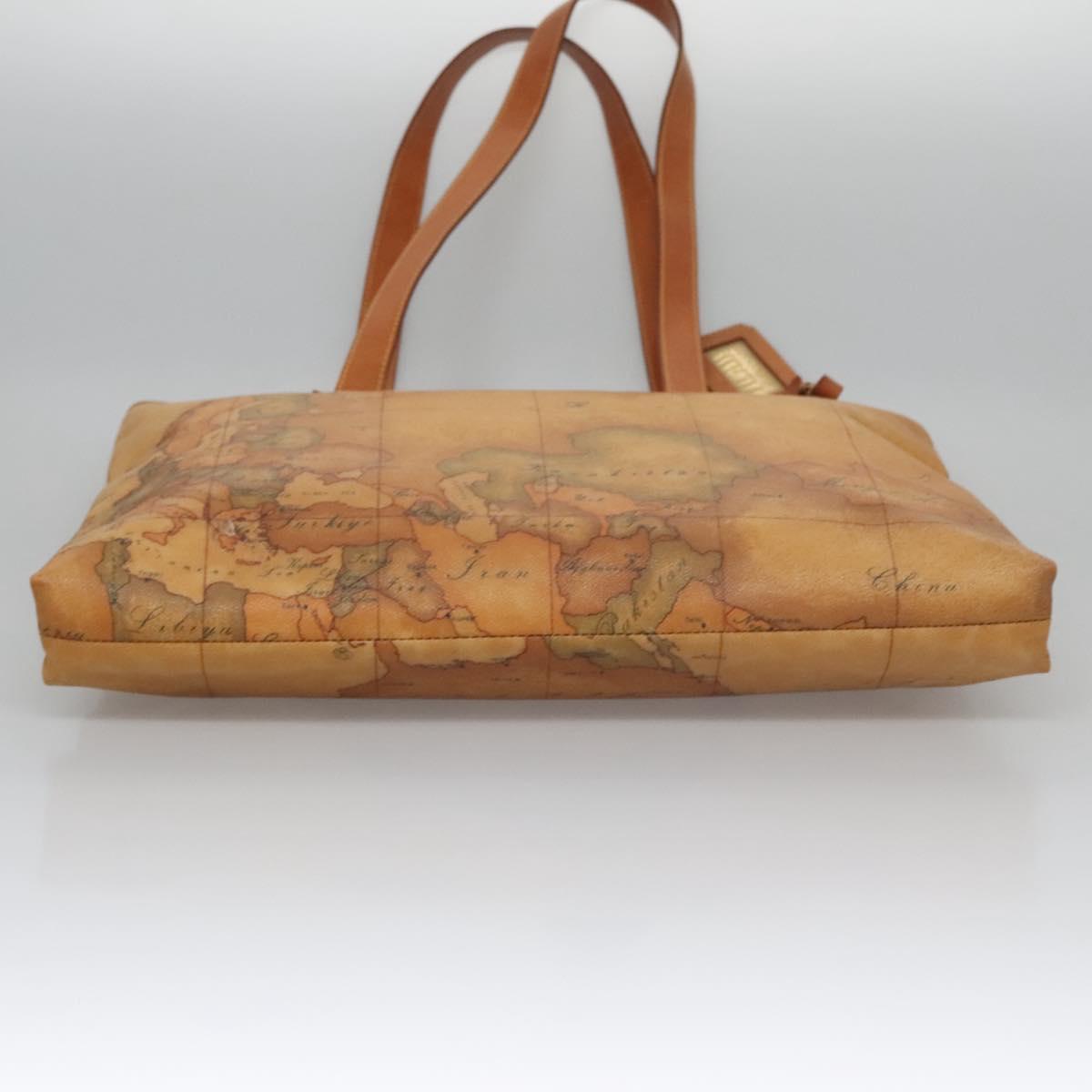 PRIMA CLASSE Hand Bag Leather PVC Beige Brown gold Auth am7609