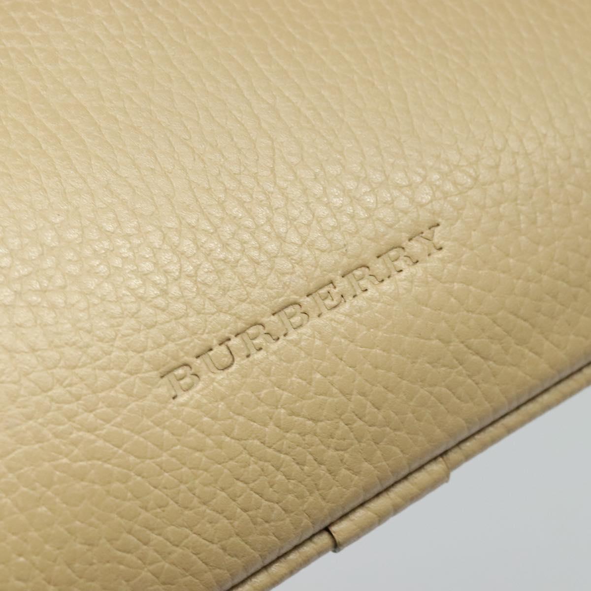 BURBERRY Shoulder Bag Leather Beige Auth am7618
