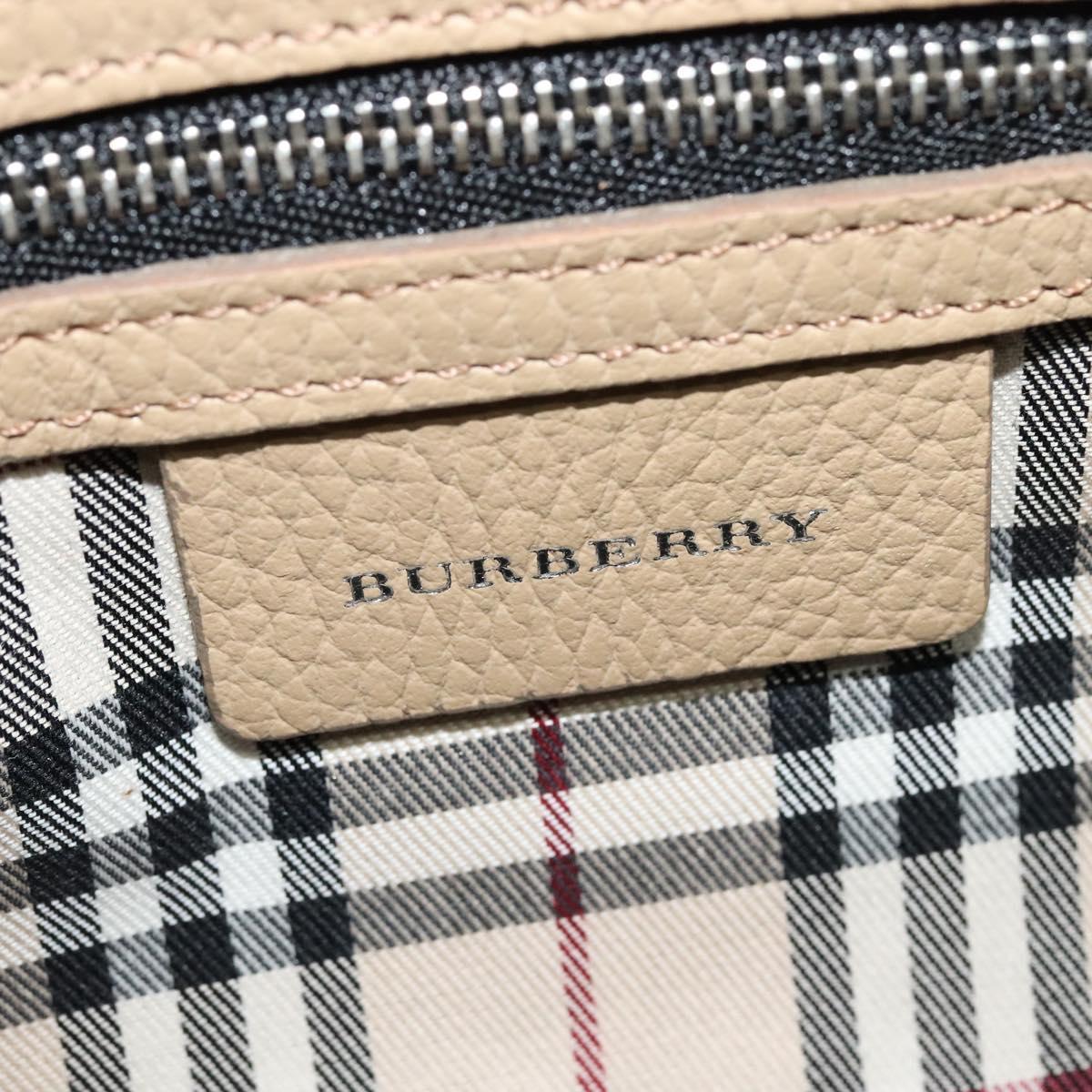 BURBERRY Shoulder Bag Leather Beige Auth am7618