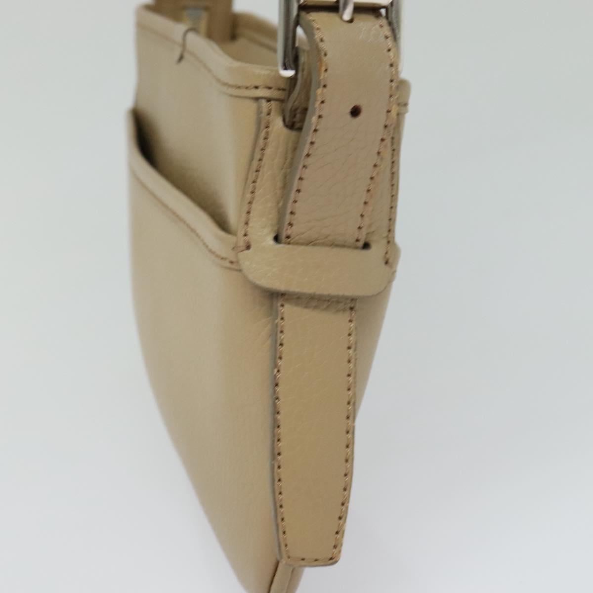 BURBERRY Shoulder Bag Leather Beige Auth am7618