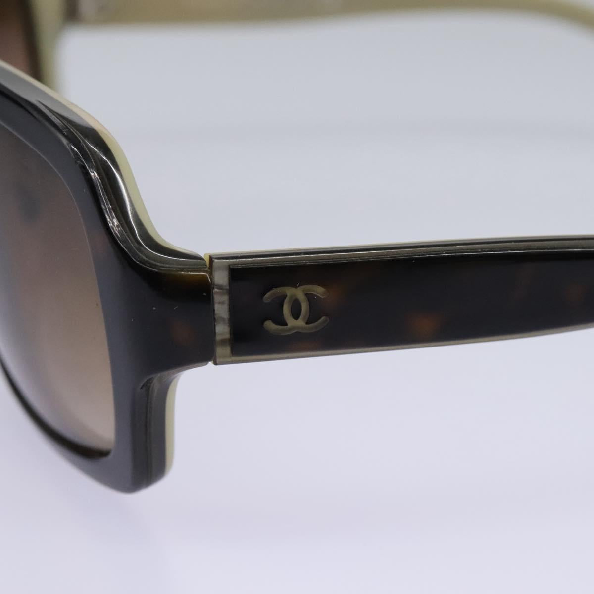 CHANEL Sunglasses plastic Brown CC Auth am7632