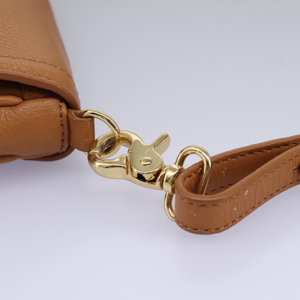 TORY BURCH Shoulder Bag Leather Brown Auth am7642