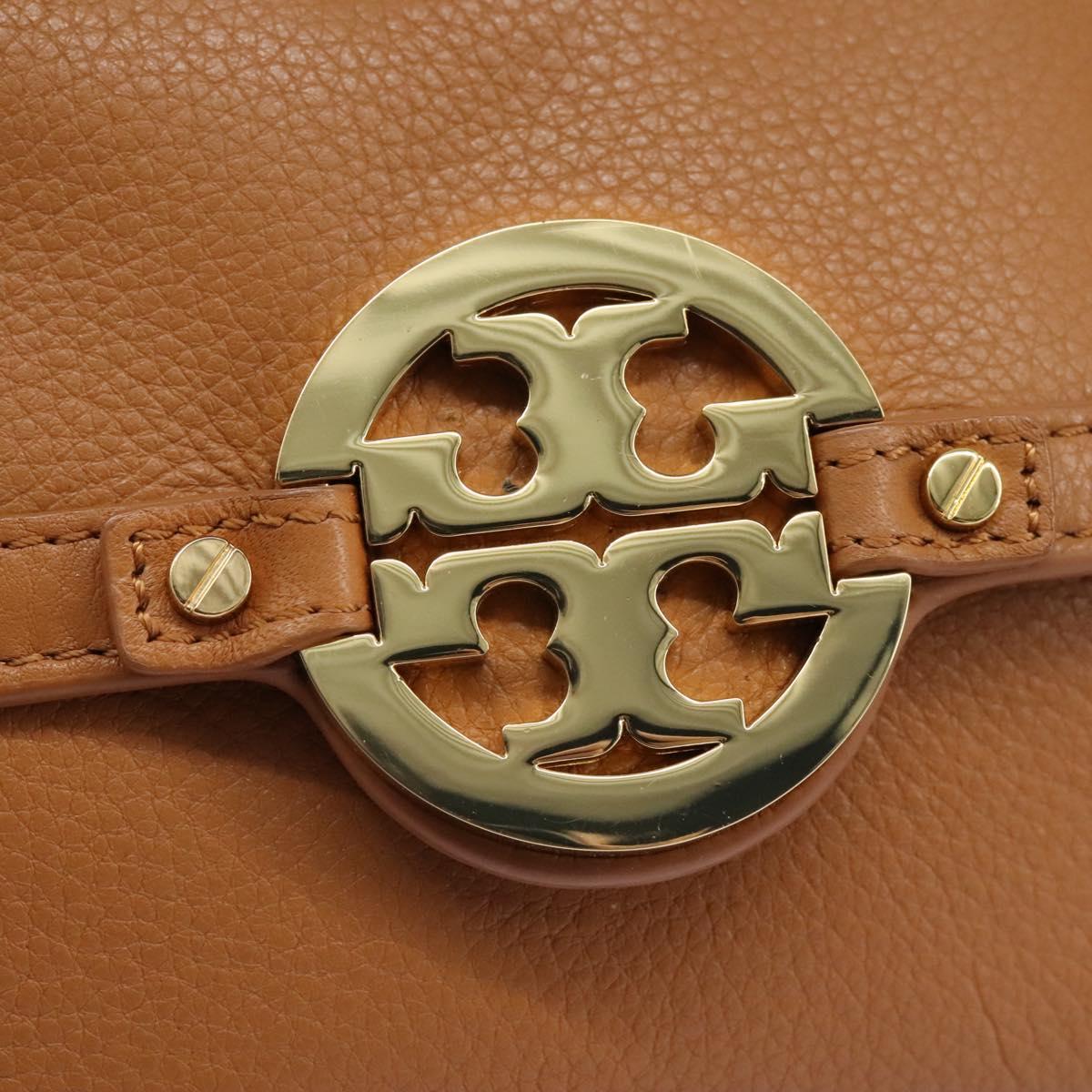 TORY BURCH Shoulder Bag Leather Brown Auth am7642