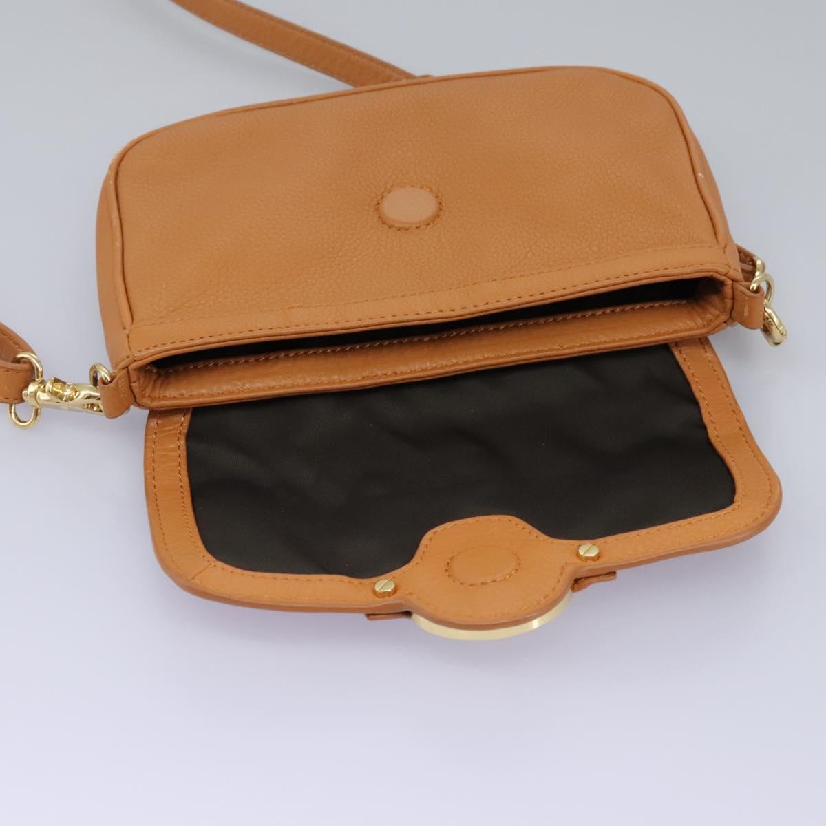 TORY BURCH Shoulder Bag Leather Brown Auth am7642