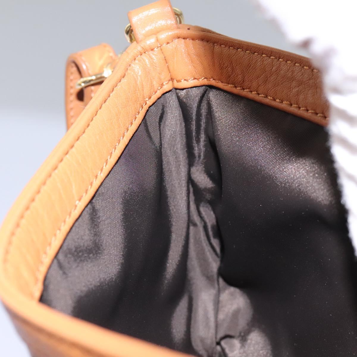 TORY BURCH Shoulder Bag Leather Brown Auth am7642