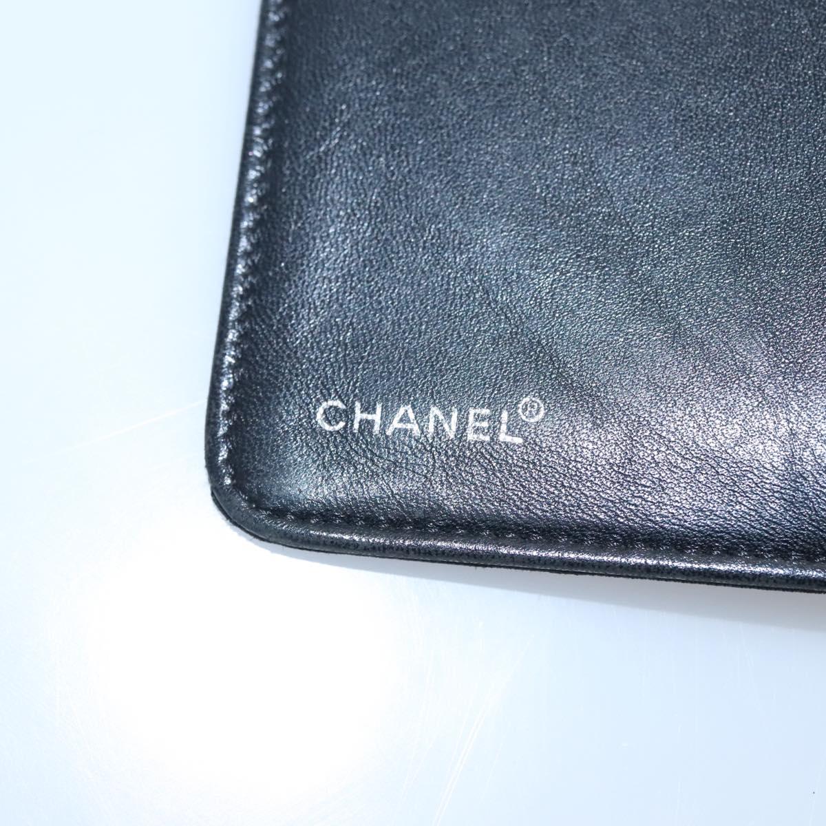 CHANEL New Travel line Day Planner Cover Nylon Black CC Auth am7648