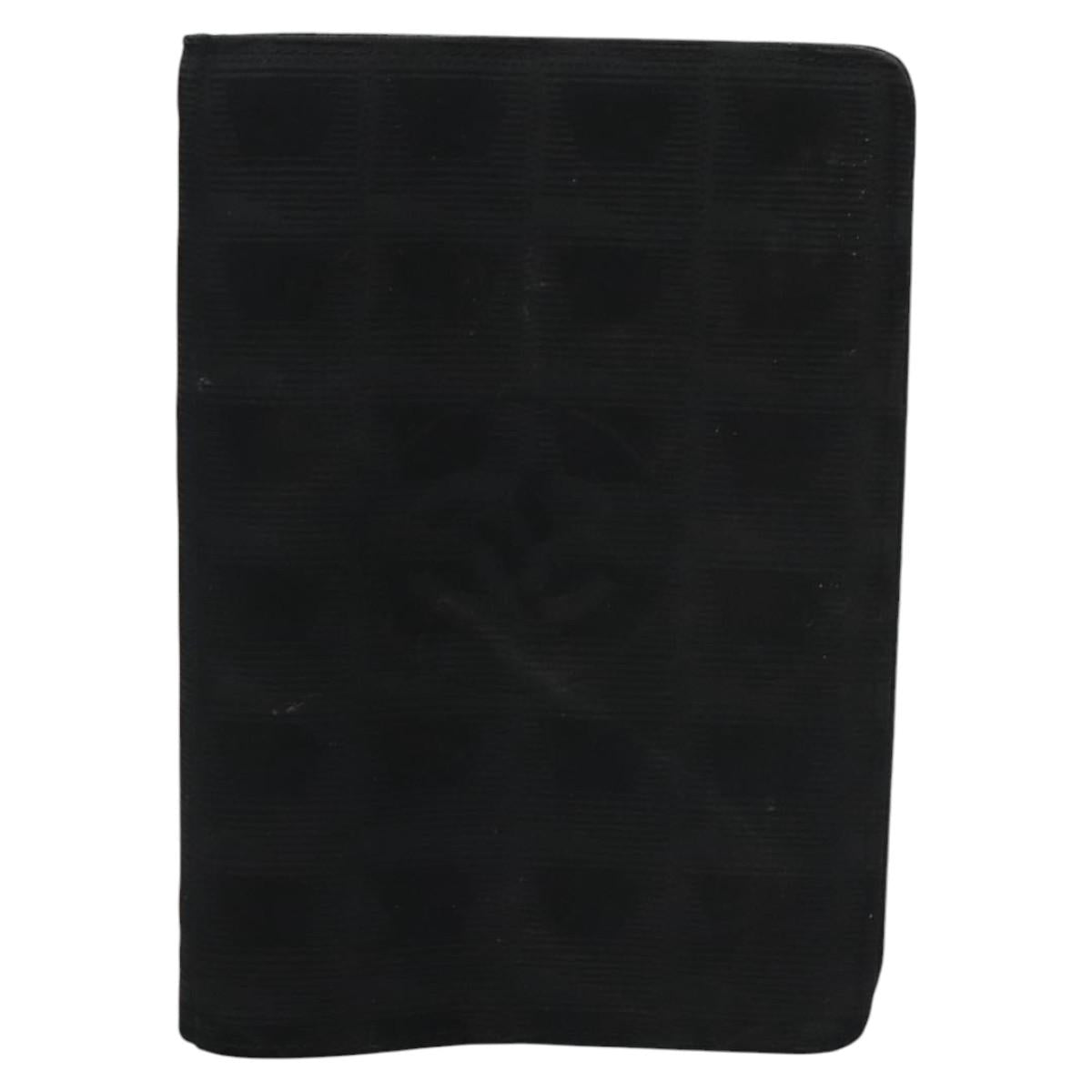CHANEL New Travel line Day Planner Cover Nylon Black CC Auth am7648