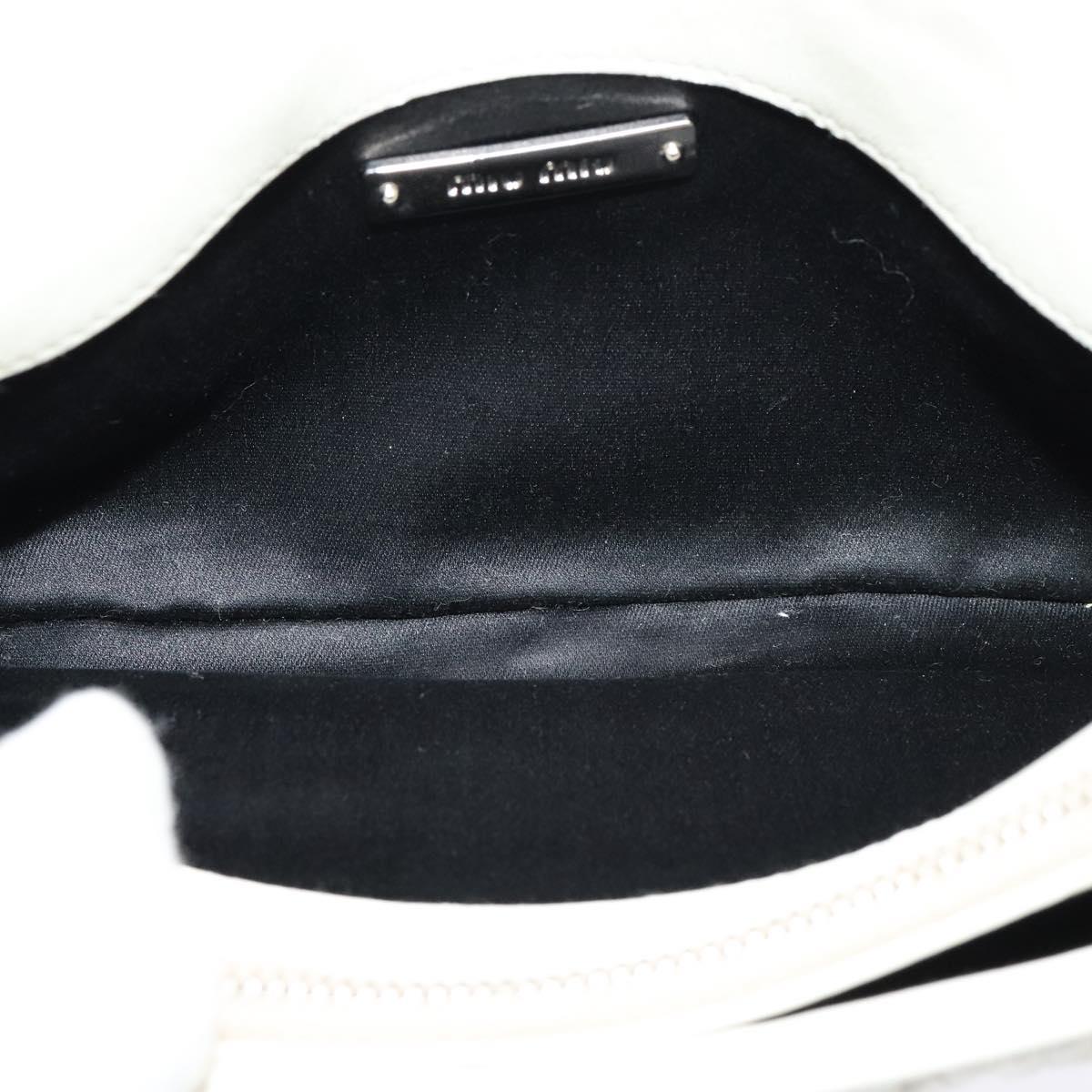 Miu Miu Matelasse Bijoux Shoulder Bag Leather White Auth am7657