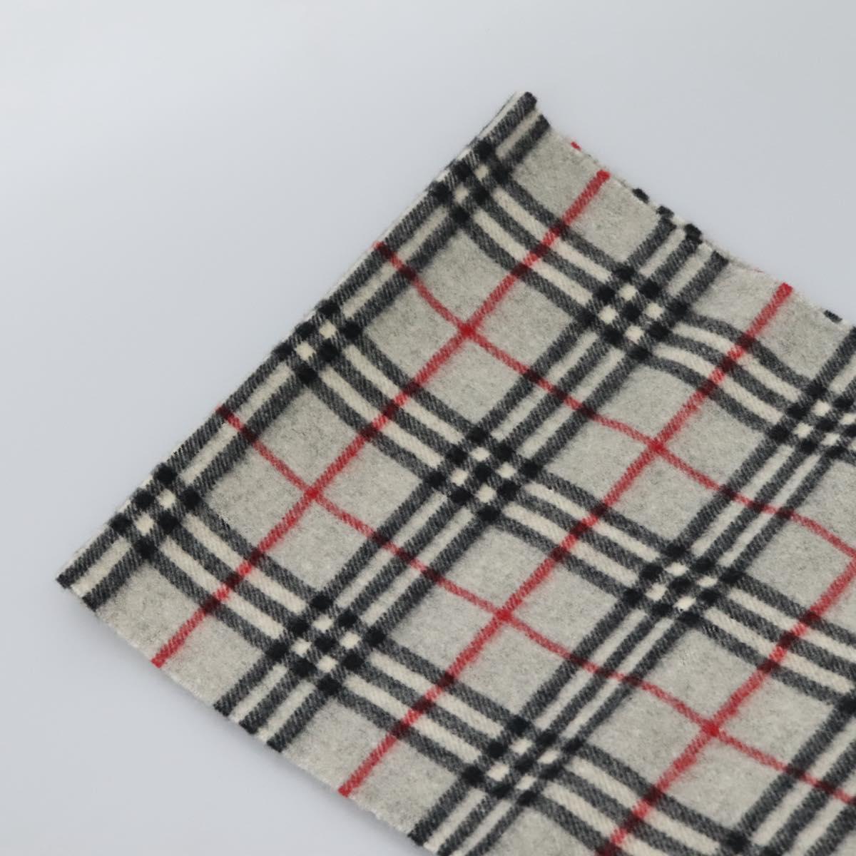 BURBERRY Nova Check Scarf Wool Gray Auth am7665