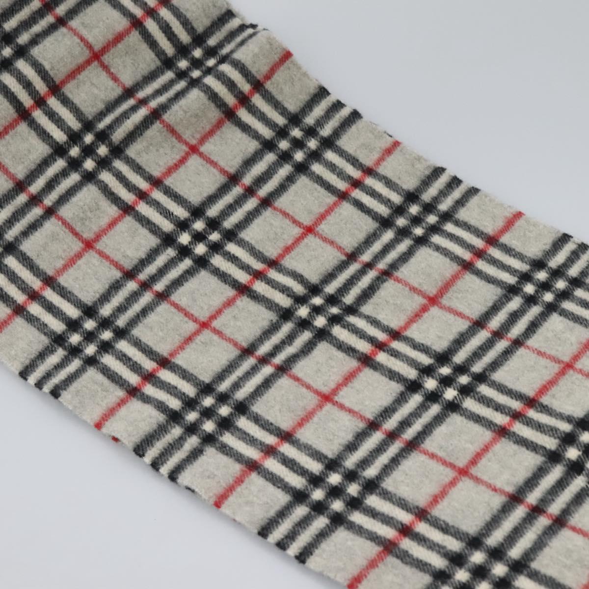 BURBERRY Nova Check Scarf Wool Gray Auth am7665