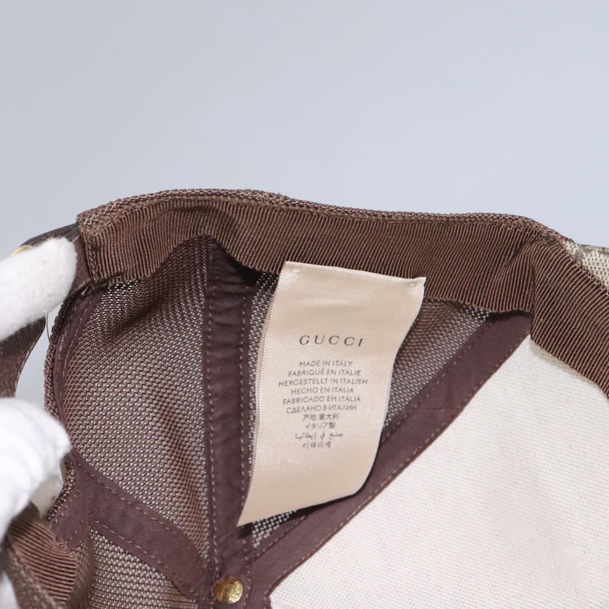 GUCCI GG Supreme Strawberry baseball Cap PVC XL Beige 700665 Auth am7681V