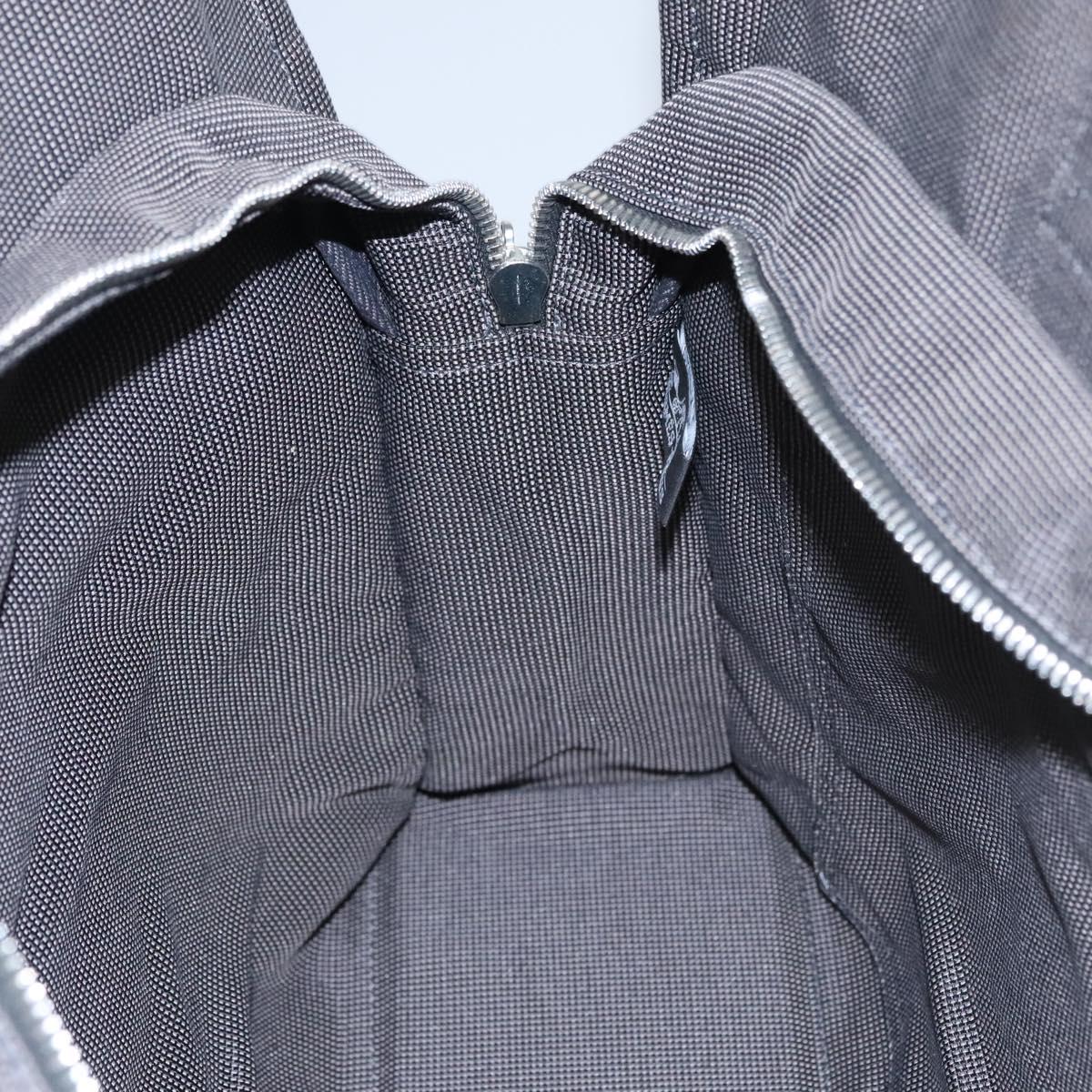 HERMES Her Line MM Hand Bag Canvas Gray Auth am7709