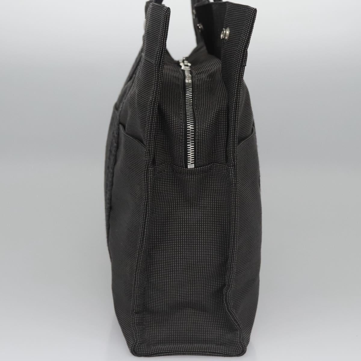 HERMES Her Line MM Hand Bag Canvas Gray Auth am7709