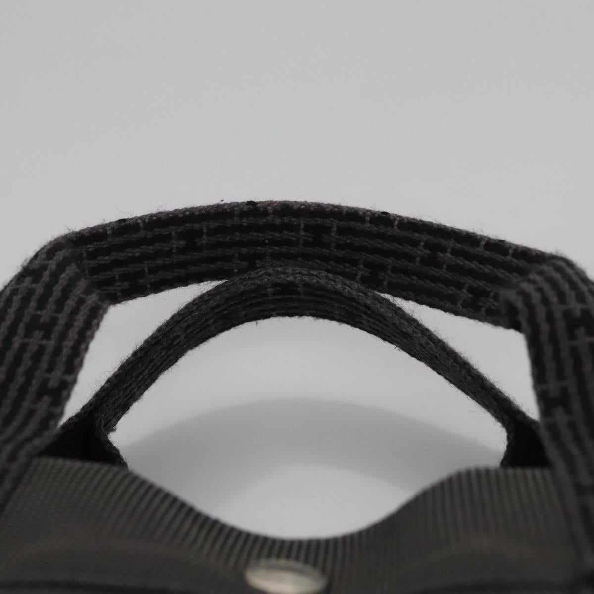 HERMES Her Line MM Hand Bag Canvas Gray Auth am7709