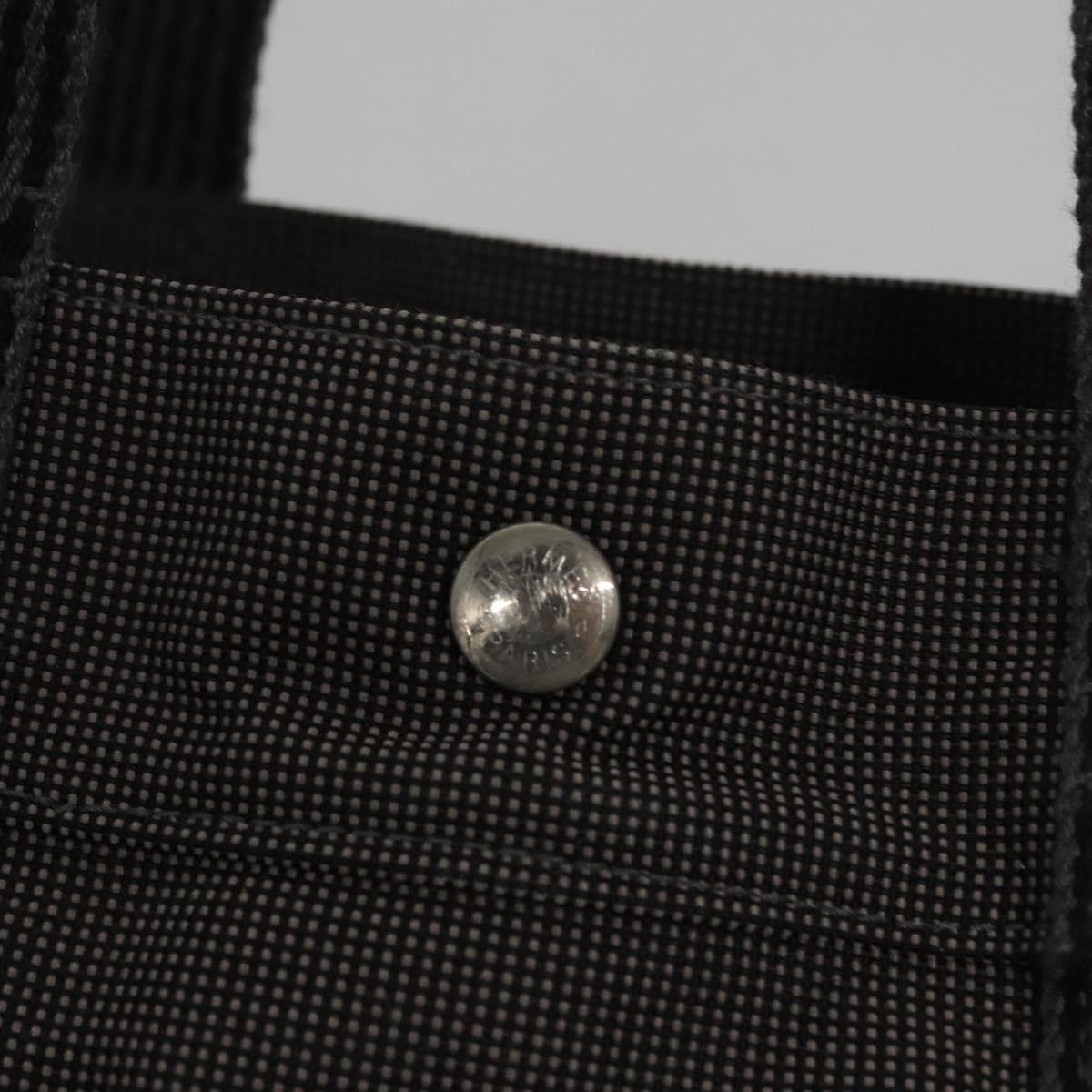 HERMES Her Line MM Hand Bag Canvas Gray Auth am7710