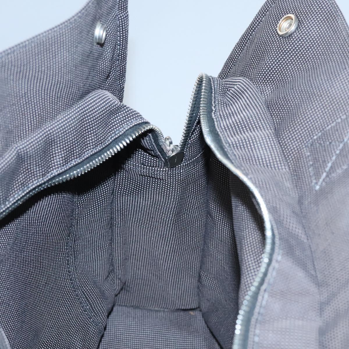 HERMES Her Line MM Hand Bag Canvas Gray Auth am7710