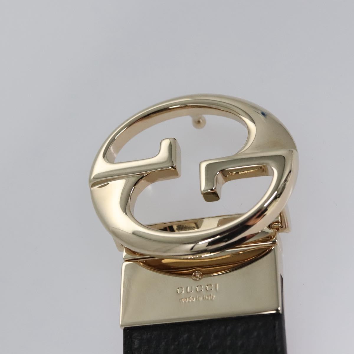 GUCCI Belt Leather Outlet 31.9"""" Black 70 28 525040 Auth am7750V