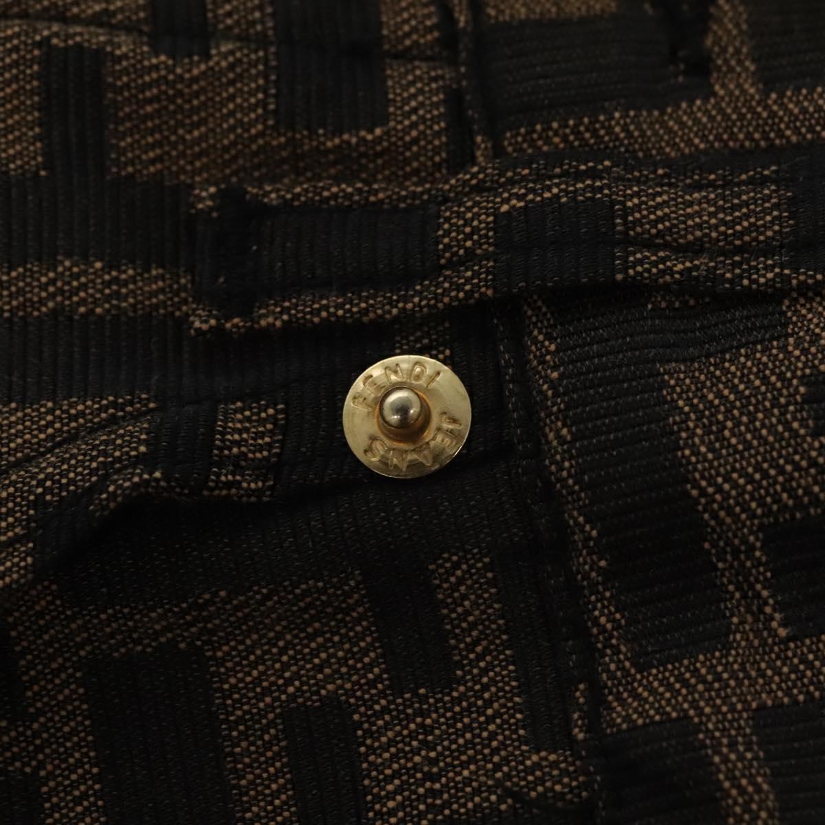 FENDI Zucca Canvas Pants 40 Black Brown Auth am7779M