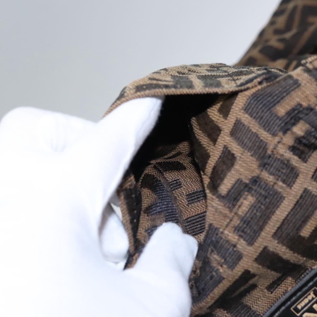 FENDI Zucca Canvas Pants 40 Black Brown Auth am7779M
