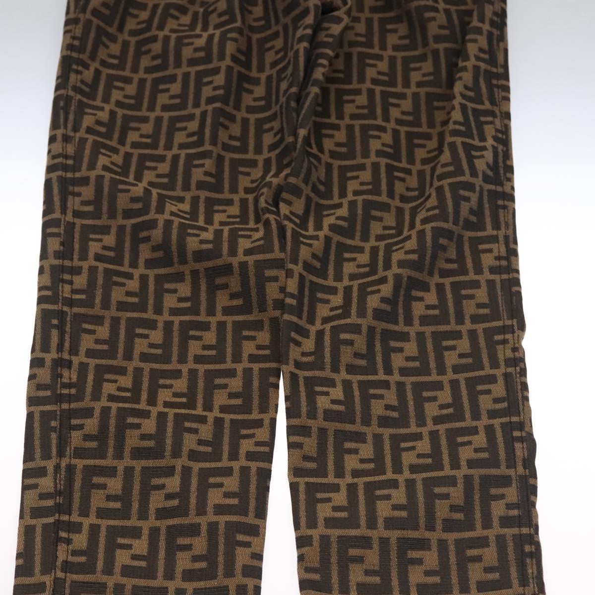 FENDI Zucca Canvas Pants 40 Black Brown Auth am7779M