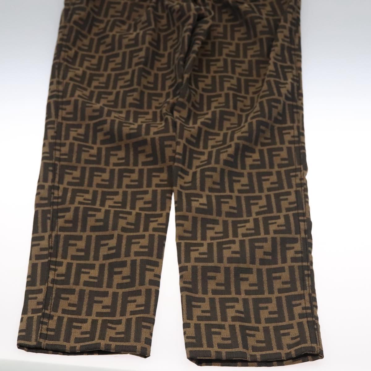 FENDI Zucca Canvas Pants 40 Black Brown Auth am7779M