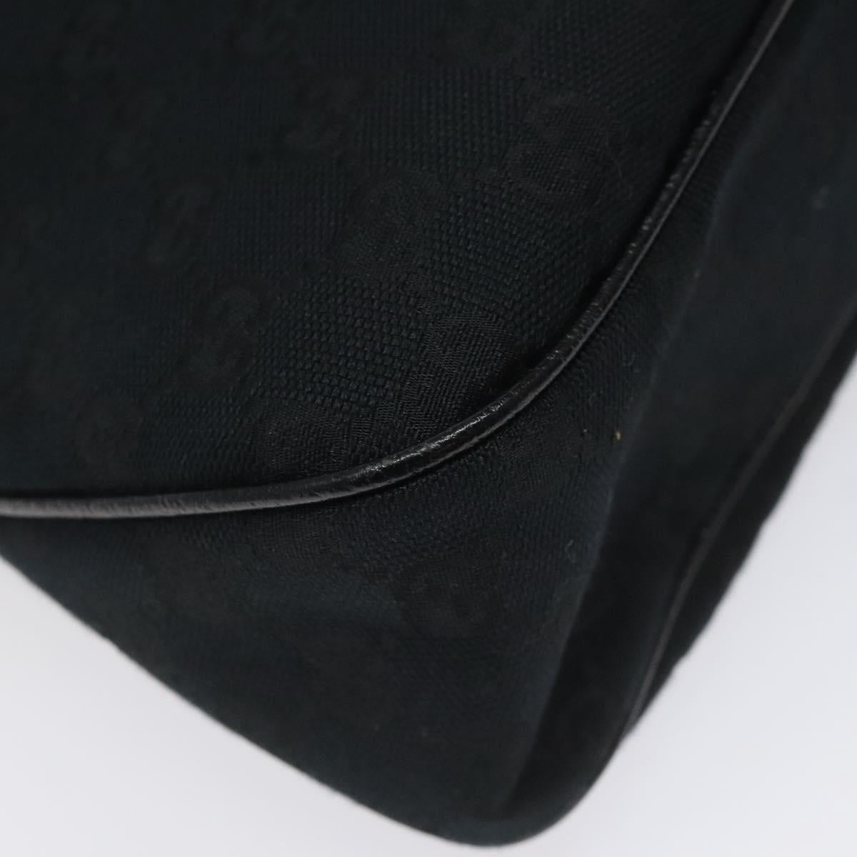 GUCCI GG Canvas Shoulder Bag Black Silver 121023 Auth am7810V