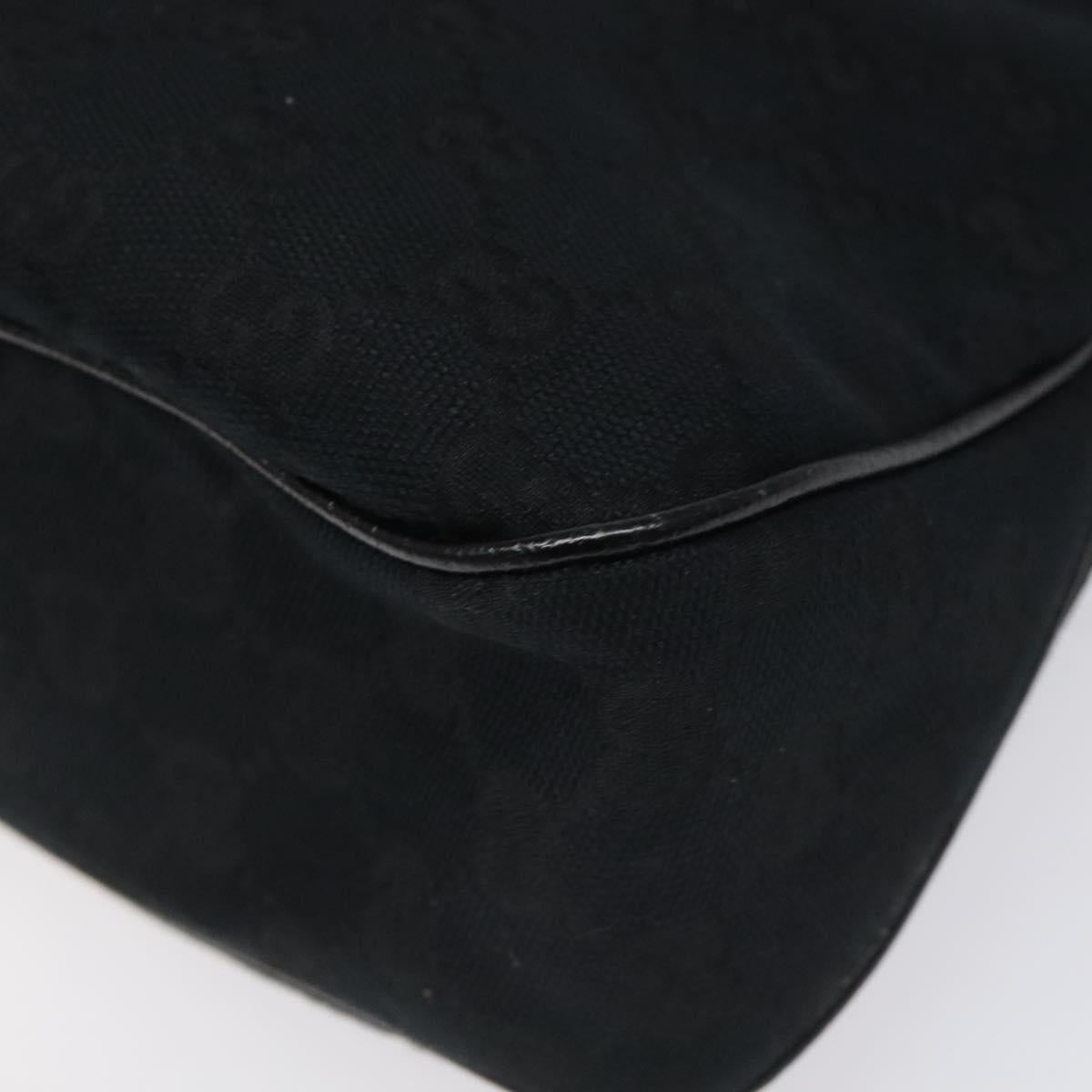 GUCCI GG Canvas Shoulder Bag Black Silver 121023 Auth am7810V