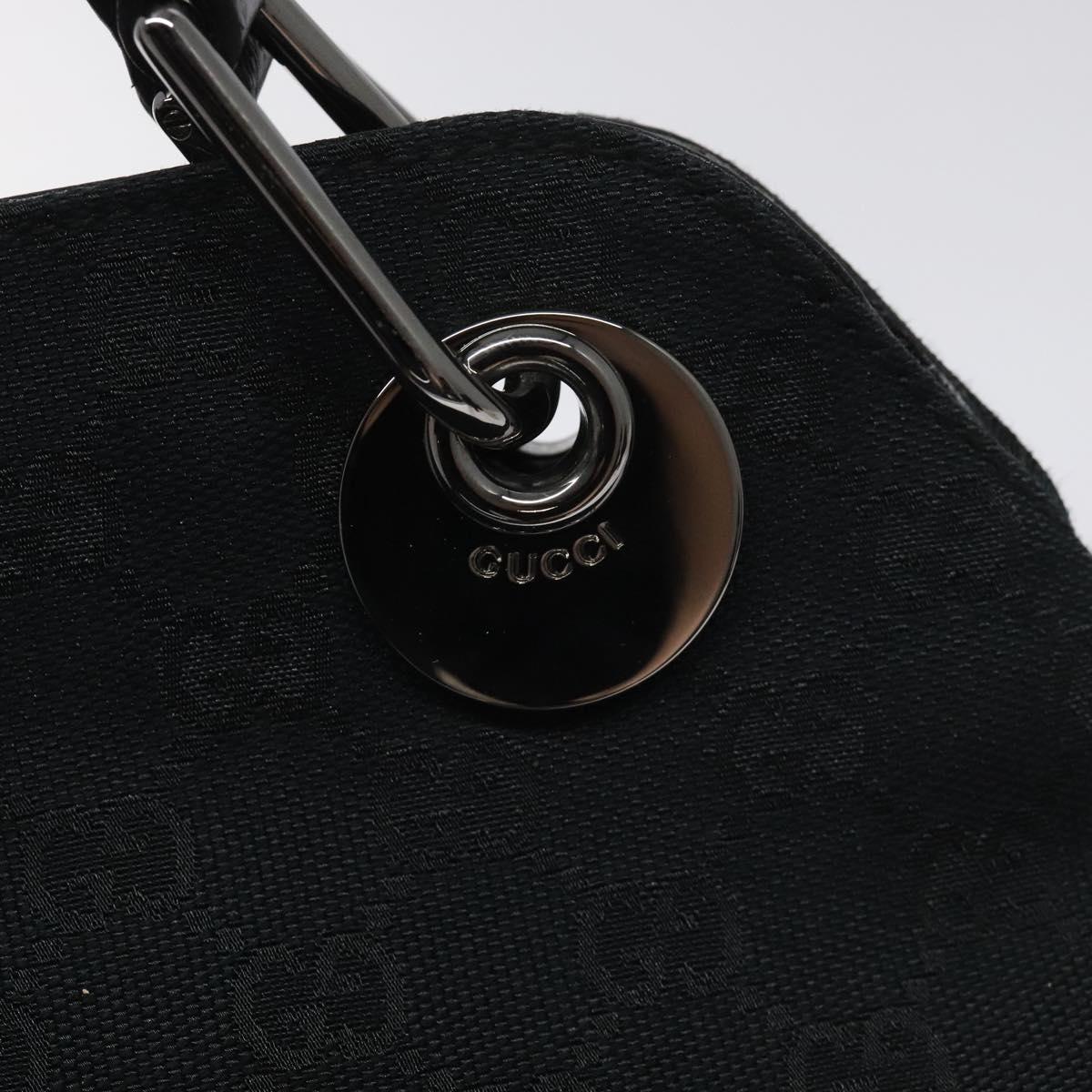 GUCCI GG Canvas Shoulder Bag Black Silver 121023 Auth am7810V