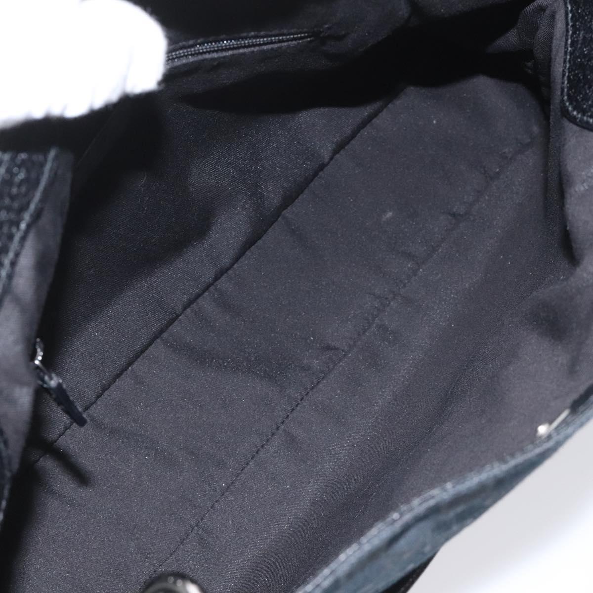 GUCCI GG Canvas Shoulder Bag Black Silver 121023 Auth am7810V